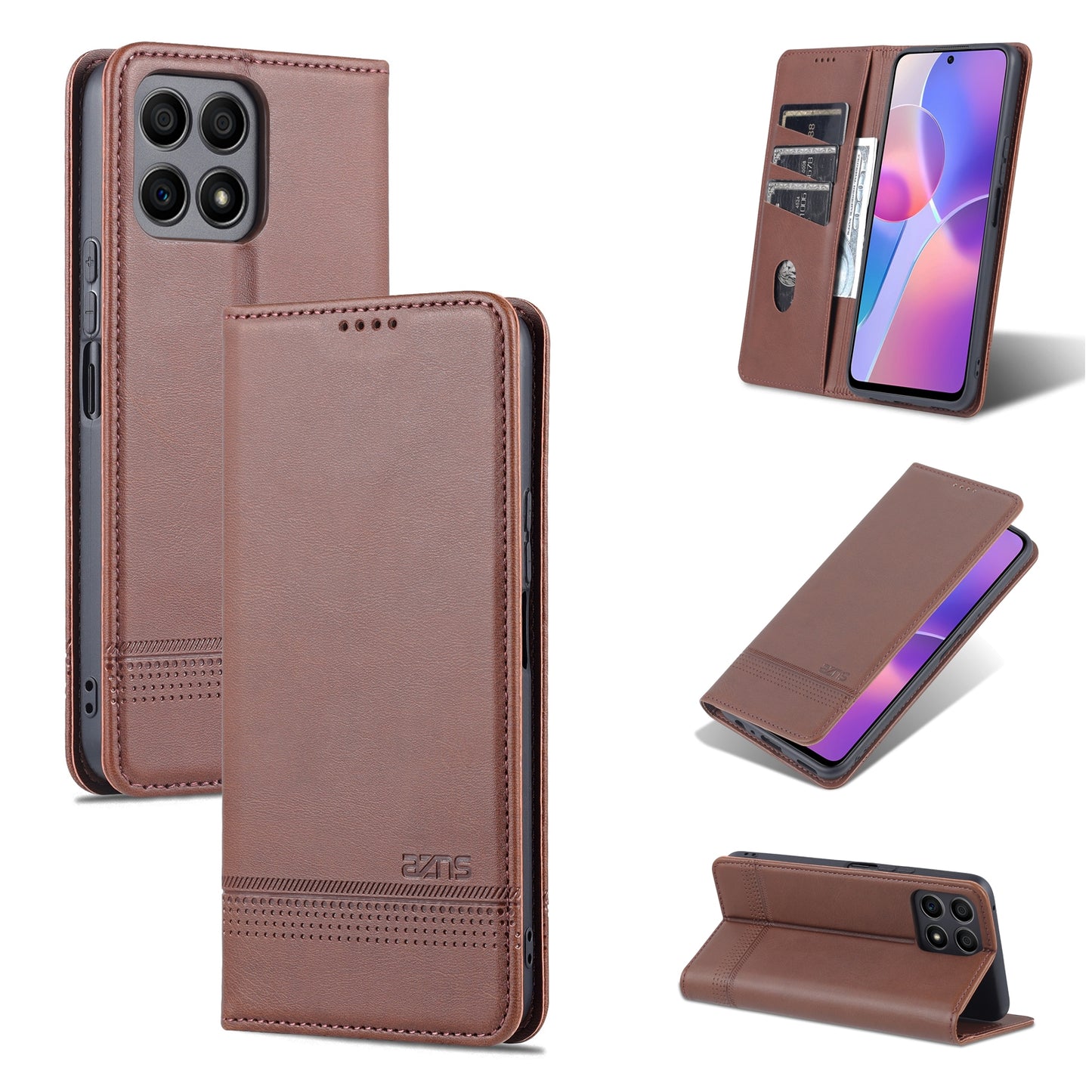 Honor X30i Leather Wallet Case with Card Holder & Magnetic Closure