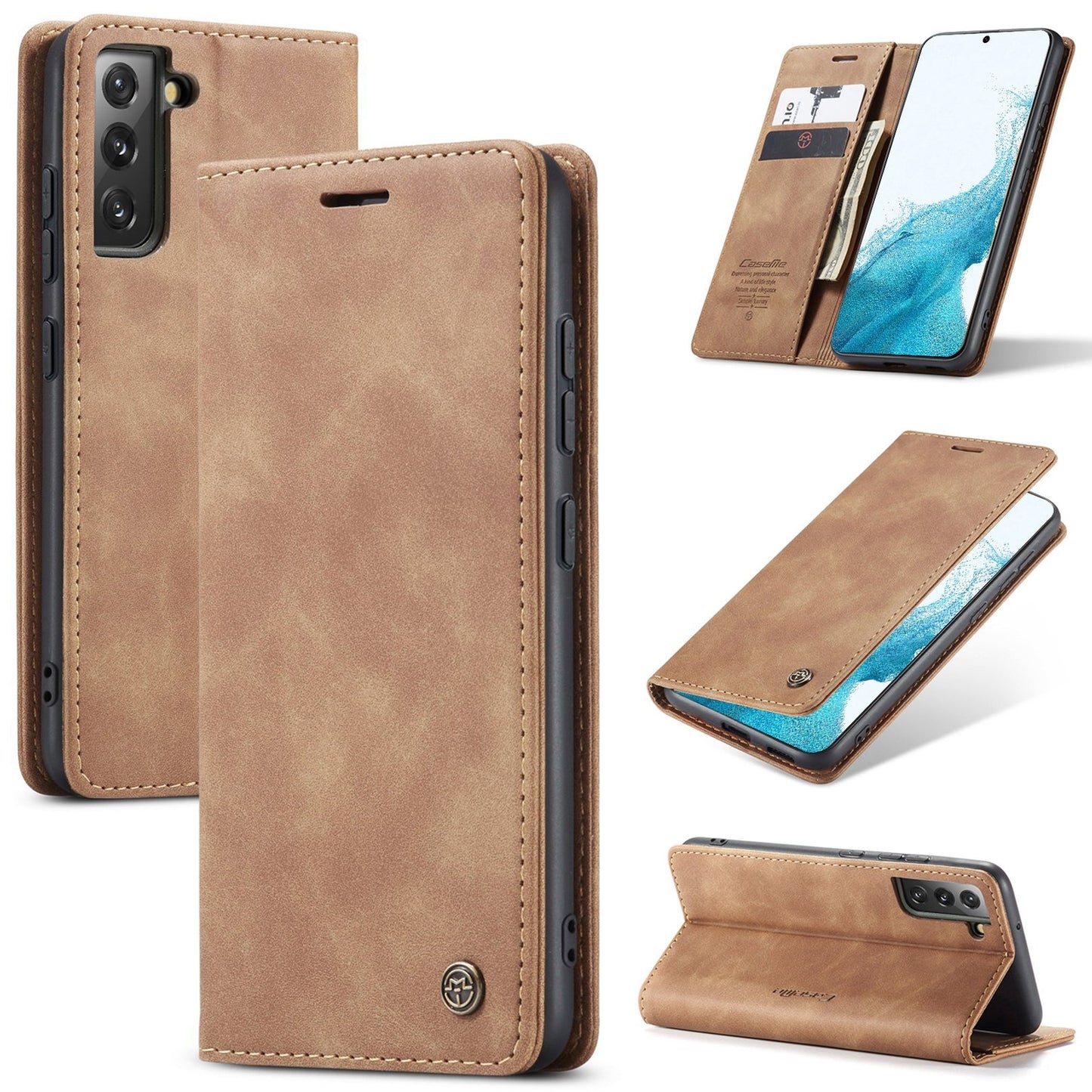 Samsung Galaxy S22 Leather Case: Horizontal Flip, Card Slots & Wallet, Durable Design