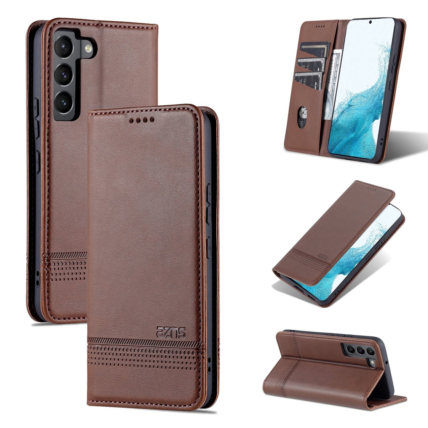 Samsung Galaxy S22 Leather Wallet Case with Card Holder & Magnetic Closure