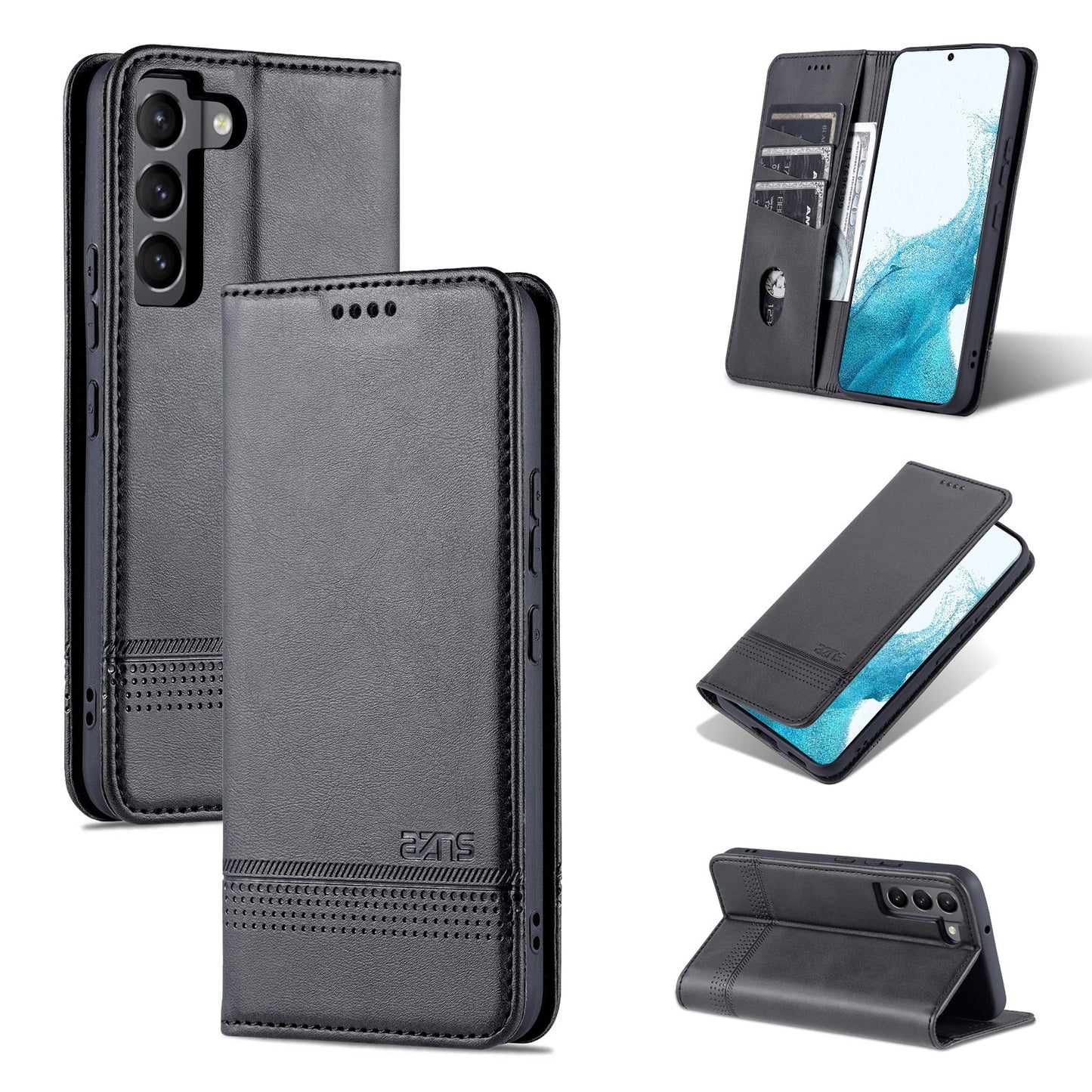 Samsung Galaxy S22 Leather Wallet Case with Card Holder & Magnetic Closure