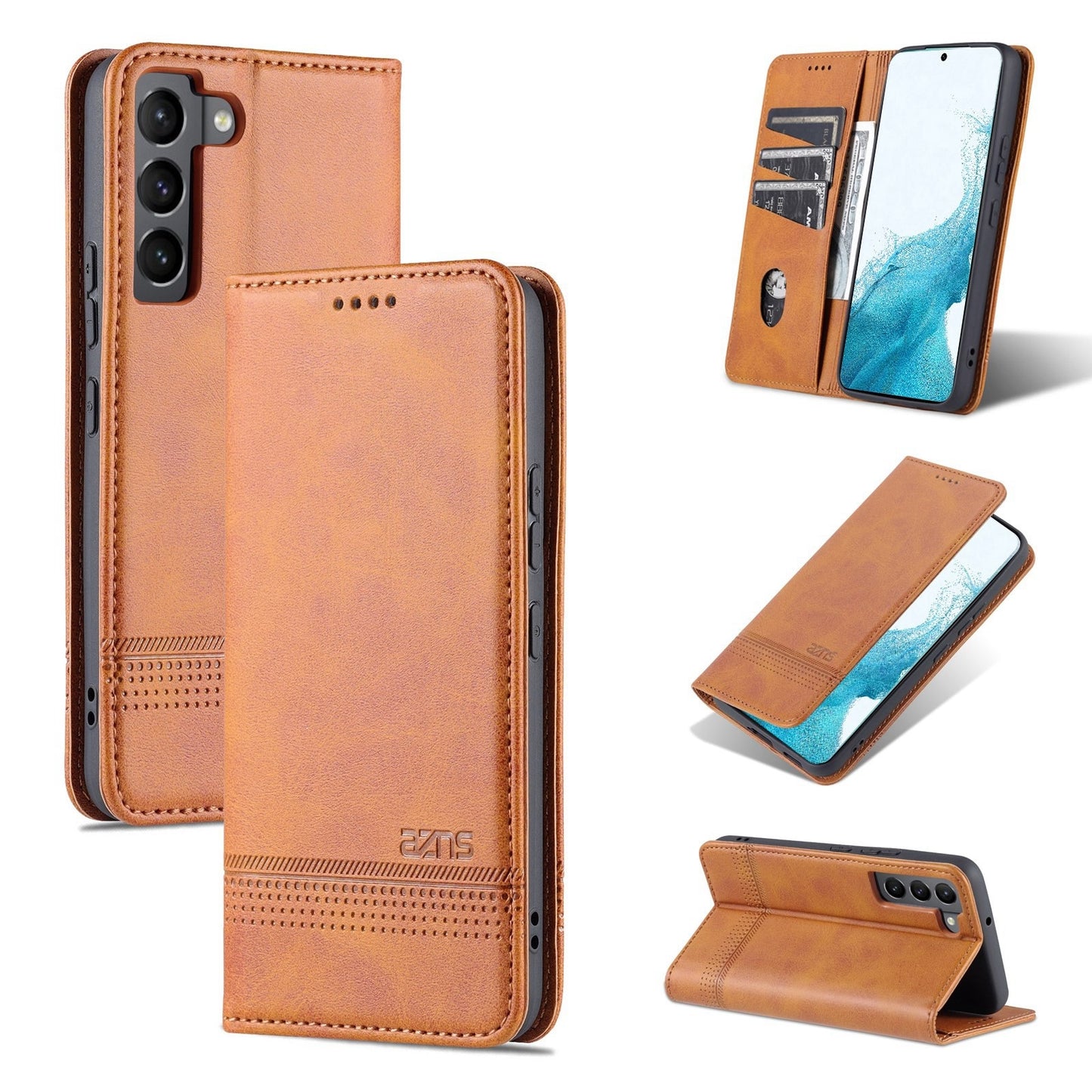 Samsung Galaxy S22+ Leather Wallet Case with Card Holder & Magnetic Closure