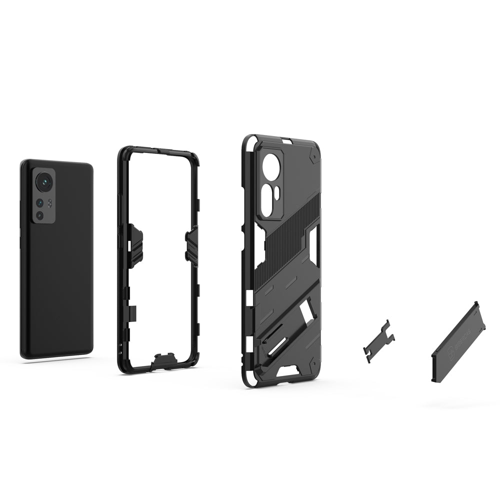 Xiaomi Mi 12 Shockproof Phone Case - Punk Armor 2-in-1 PC + TPU with Invisible Holder