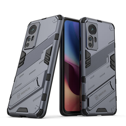 Xiaomi Mi 12 Shockproof Phone Case - Punk Armor 2-in-1 PC + TPU with Invisible Holder