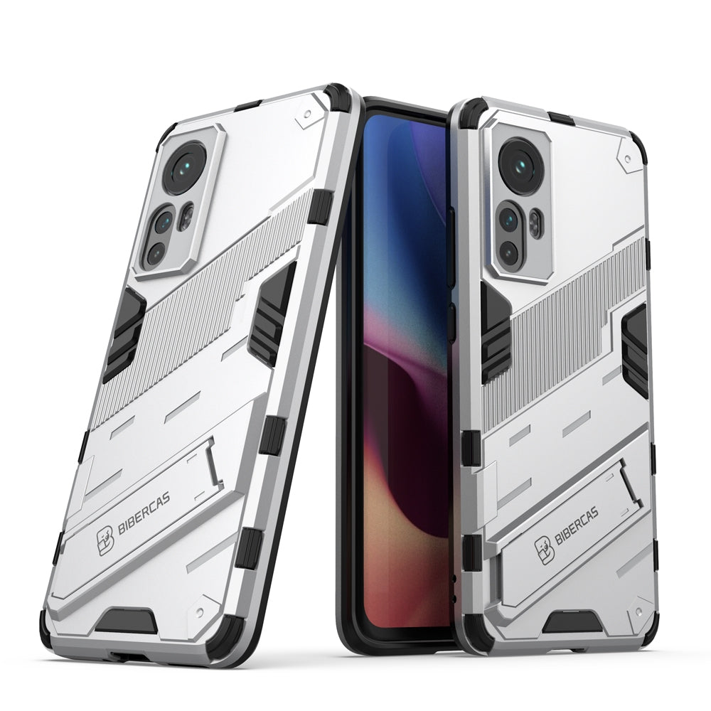 Xiaomi Mi 12 Shockproof Phone Case - Punk Armor 2-in-1 PC + TPU with Invisible Holder