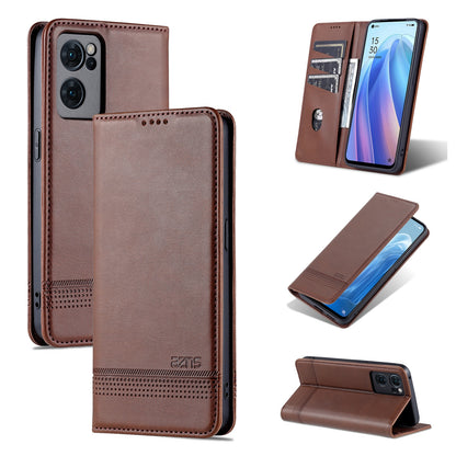 OPPO Reno7 Leather Wallet Case with Card Holder & Magnetic Closure