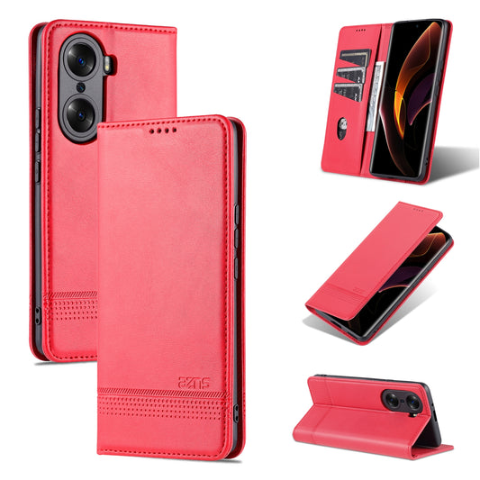 Honor 60 Leather Wallet Case with Card Holder & Magnetic Closure