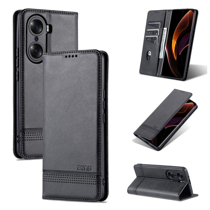 Honor 60 Leather Wallet Case with Card Holder & Magnetic Closure