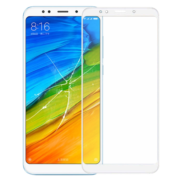 Xiaomi Redmi 5 Plus Front Screen Outer Glass Lens with OCA Adhesive - Replacement Part (White)