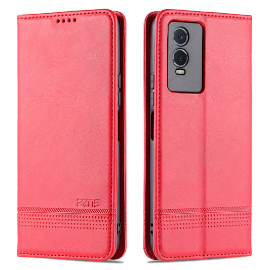 Vivo Y76s/Y74s Leather Wallet Case with Card Holder & Magnetic Closure