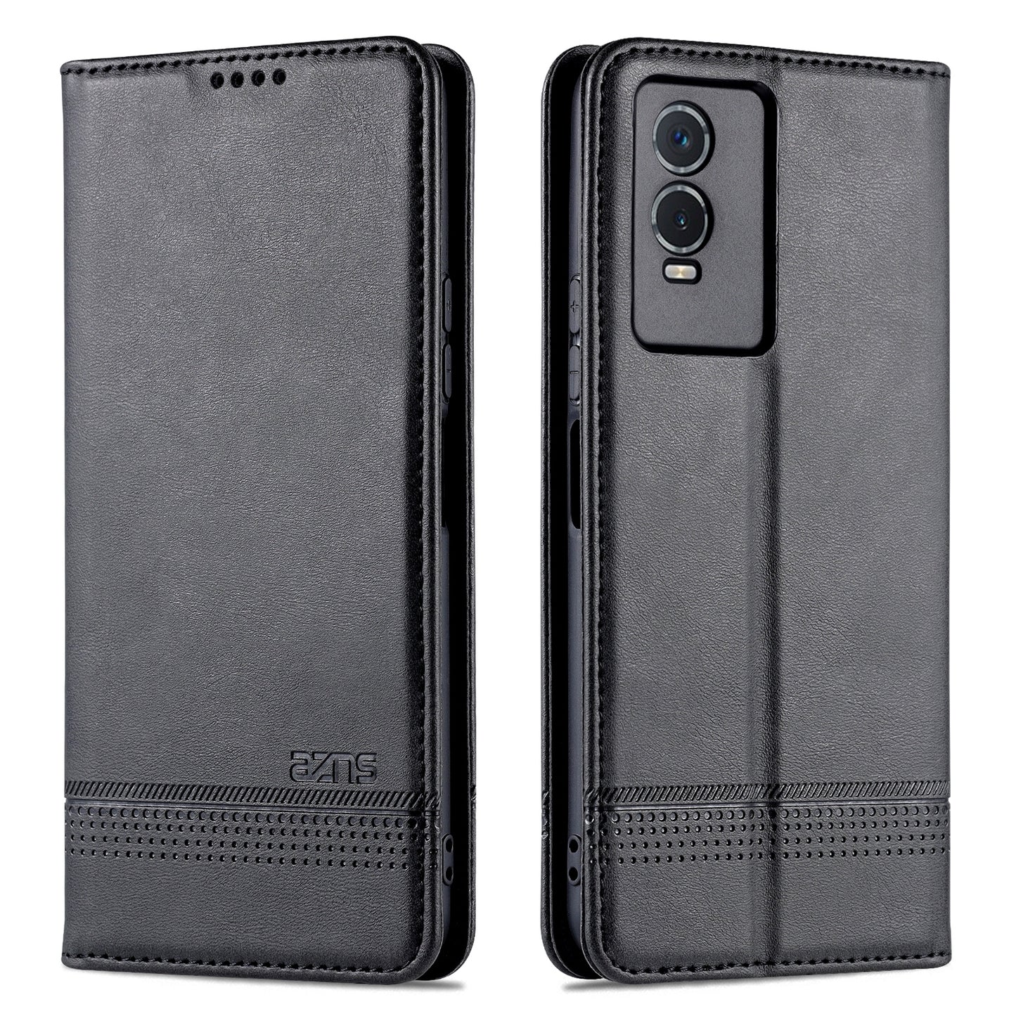 Vivo Y76s/Y74s Leather Wallet Case with Card Holder & Magnetic Closure