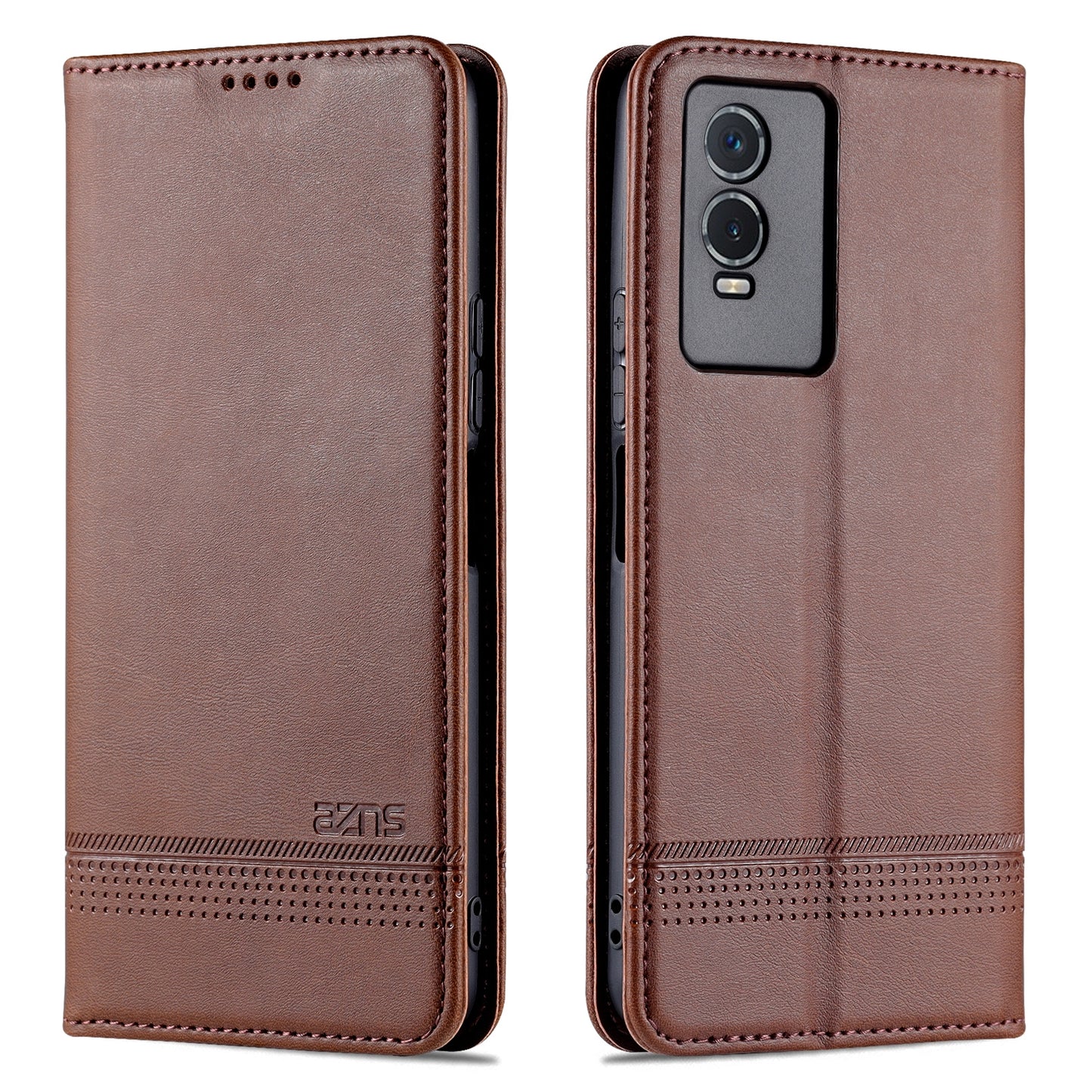 Vivo Y76s/Y74s Leather Wallet Case with Card Holder & Magnetic Closure