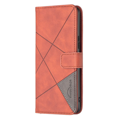 vivo Y15s Rhombus Texture Leather Phone Case with Magnetic Buckle and Card Holder