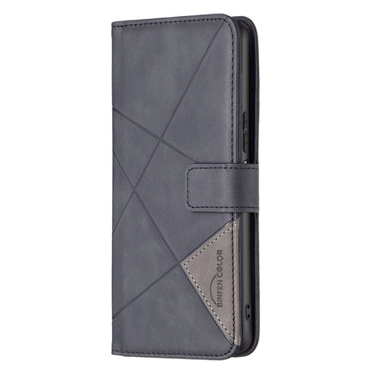 vivo Y15s Rhombus Texture Leather Phone Case with Magnetic Buckle and Card Holder