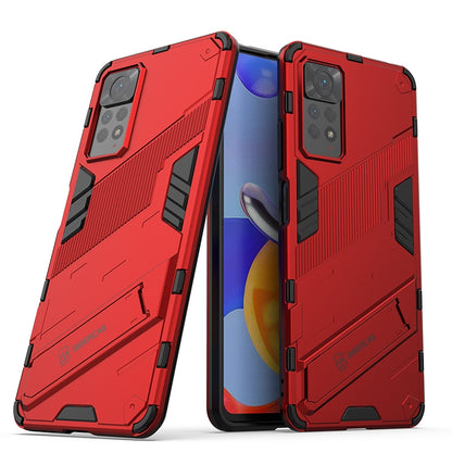 Xiaomi Redmi Note 11 Pro 5G Shockproof Phone Case - Punk Armor 2-in-1 PC + TPU with Invisible Holder