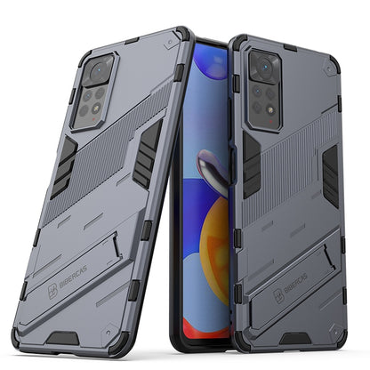 Xiaomi Redmi Note 11 Pro 5G Shockproof Phone Case - Punk Armor 2-in-1 PC + TPU with Invisible Holder