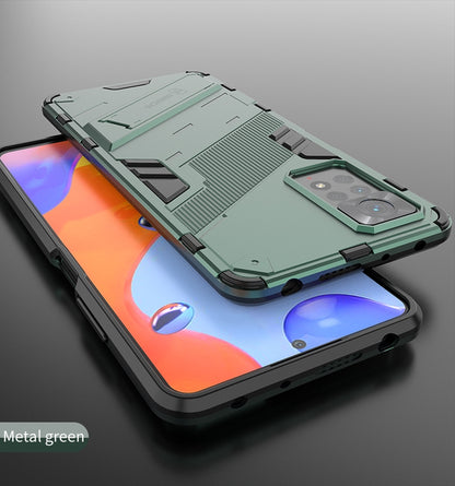 Xiaomi Redmi Note 11 Pro 5G Shockproof Phone Case - Punk Armor 2-in-1 PC + TPU with Invisible Holder