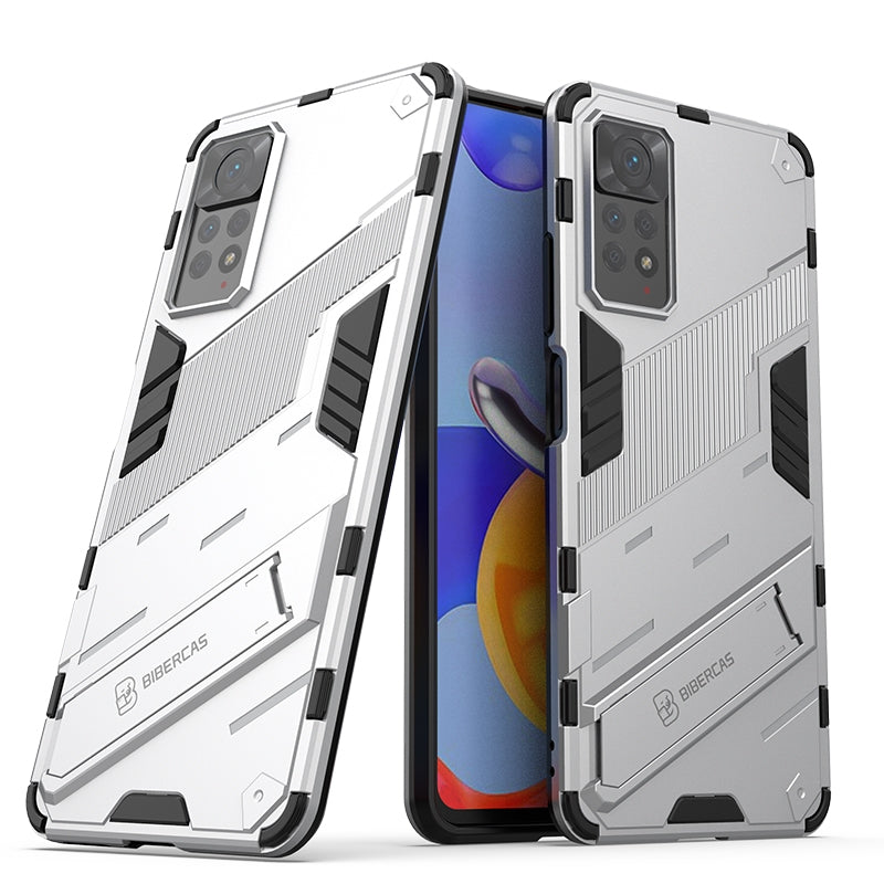 Xiaomi Redmi Note 11 Pro 5G Shockproof Phone Case - Punk Armor 2-in-1 PC + TPU with Invisible Holder