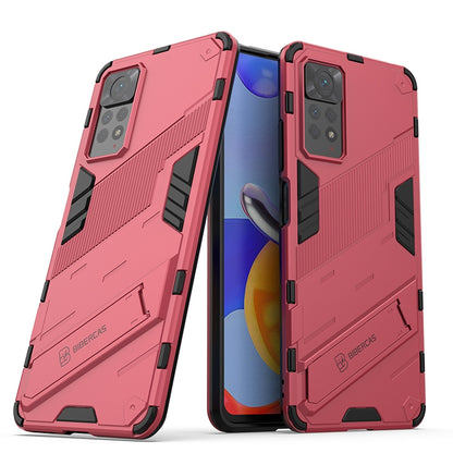 Xiaomi Redmi Note 11 Pro 5G Shockproof Phone Case - Punk Armor 2-in-1 PC + TPU with Invisible Holder