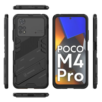 Xiaomi Poco M4 Pro 4G Shockproof Phone Case - Punk Armor 2-in-1 PC + TPU with Invisible Holder