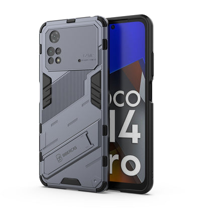 Xiaomi Poco M4 Pro 4G Shockproof Phone Case - Punk Armor 2-in-1 PC + TPU with Invisible Holder