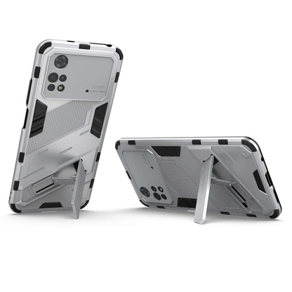 Xiaomi Poco M4 Pro 4G Shockproof Phone Case - Punk Armor 2-in-1 PC + TPU with Invisible Holder