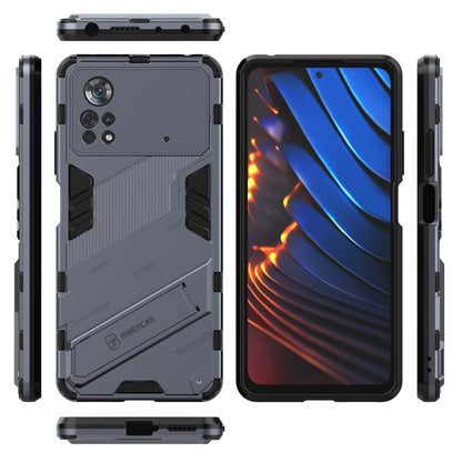 Xiaomi Poco X4 Pro 5G Shockproof Phone Case - Punk Armor 2-in-1 PC + TPU with Invisible Holder