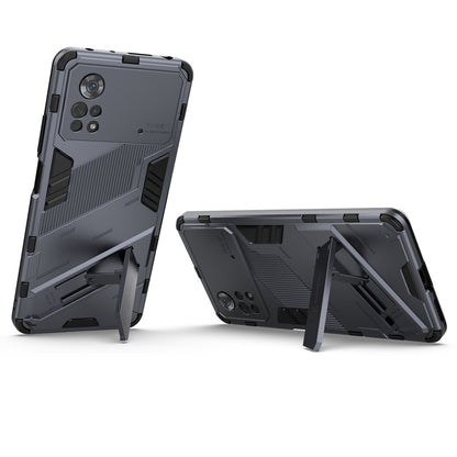 Xiaomi Poco X4 Pro 5G Shockproof Phone Case - Punk Armor 2-in-1 PC + TPU with Invisible Holder