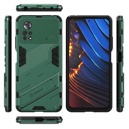 Xiaomi Poco X4 Pro 5G Shockproof Phone Case - Punk Armor 2-in-1 PC + TPU with Invisible Holder