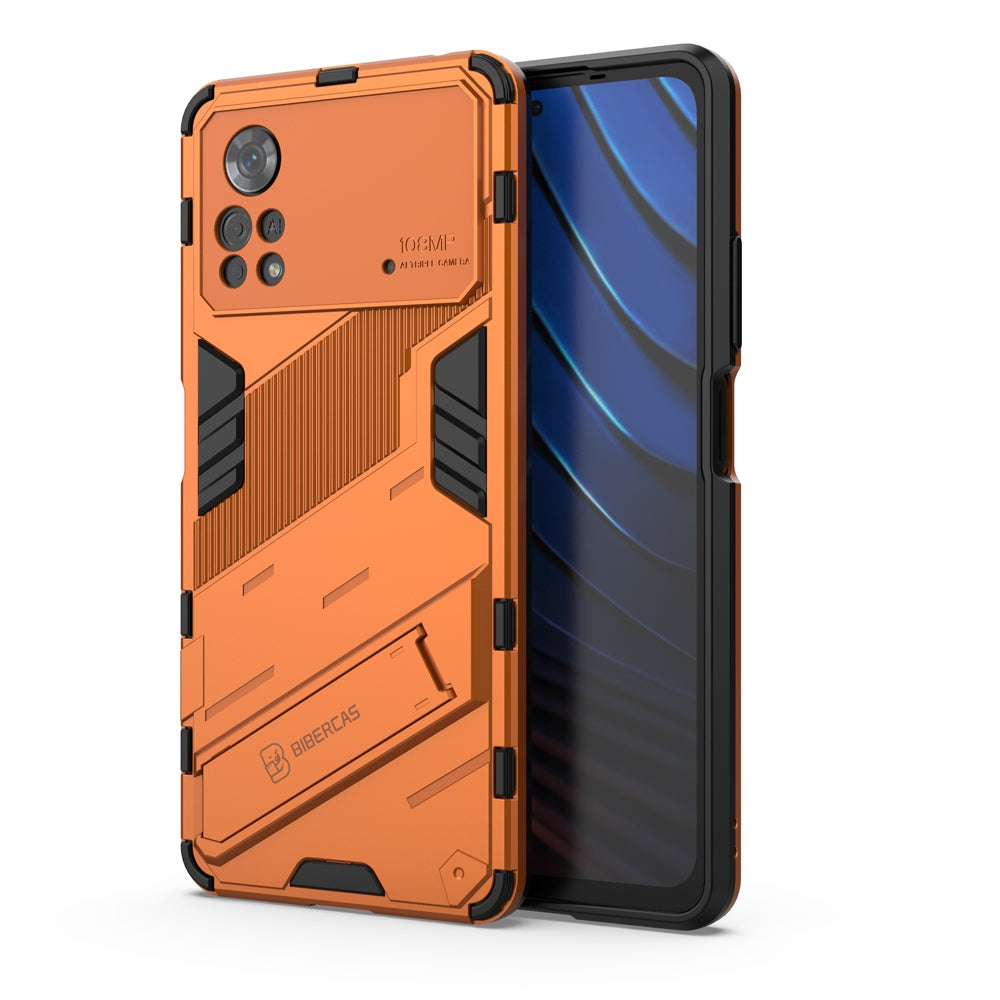 Xiaomi Poco X4 Pro 5G Shockproof Phone Case - Punk Armor 2-in-1 PC + TPU with Invisible Holder