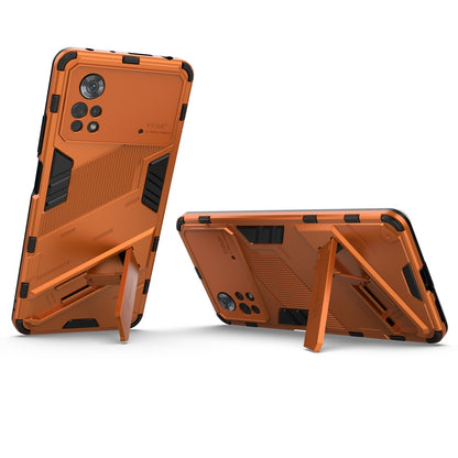 Xiaomi Poco X4 Pro 5G Shockproof Phone Case - Punk Armor 2-in-1 PC + TPU with Invisible Holder