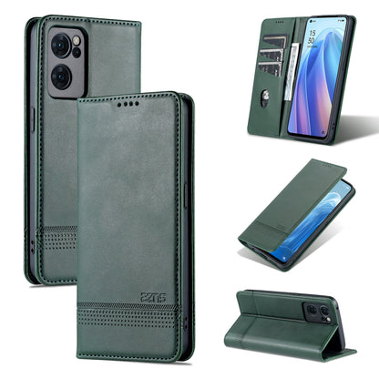 OPPO Reno7 Global Leather Wallet Case with Card Holder & Magnetic Closure