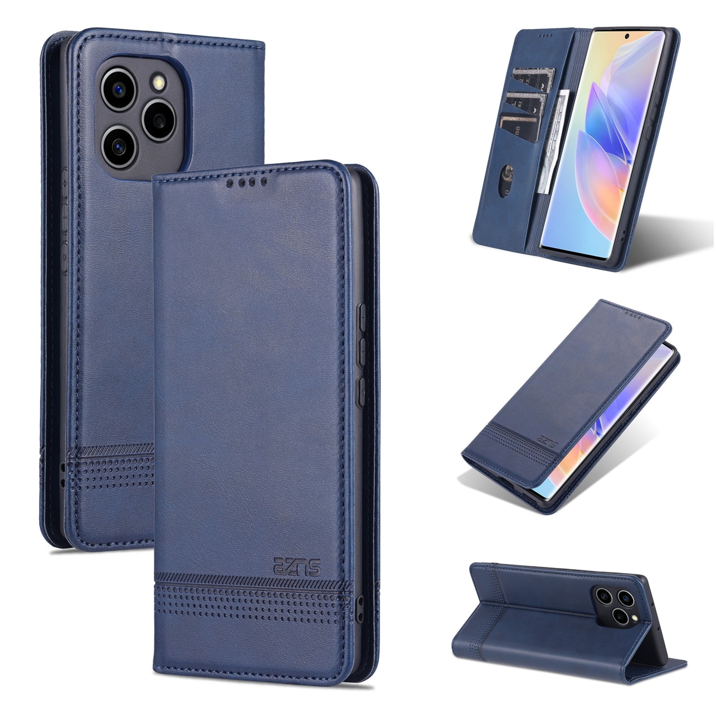 Honor 60 SE Leather Wallet Case with Card Holder & Magnetic Closure