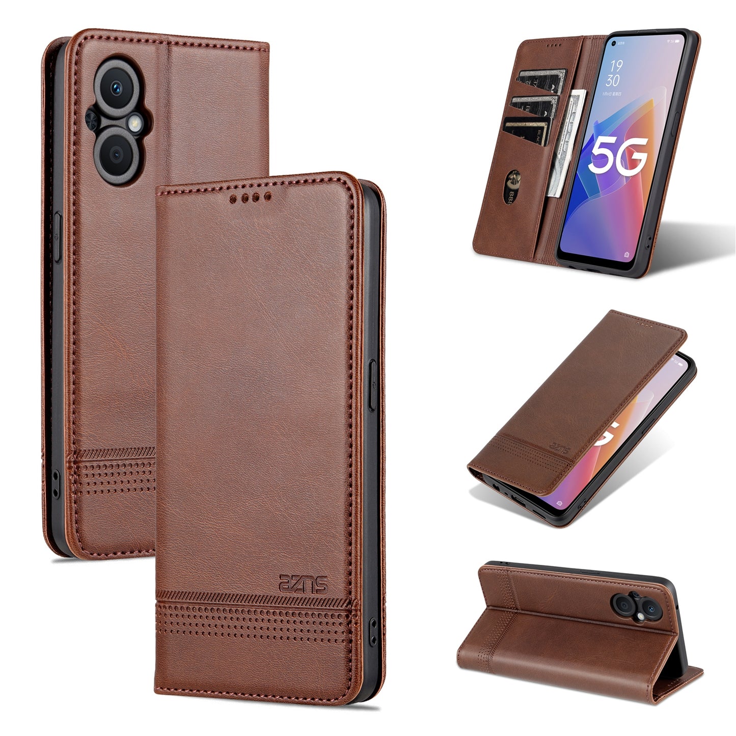 OPPO A96 5G/Reno7 Z 5G Leather Wallet Case with Card Holder & Magnetic Closure