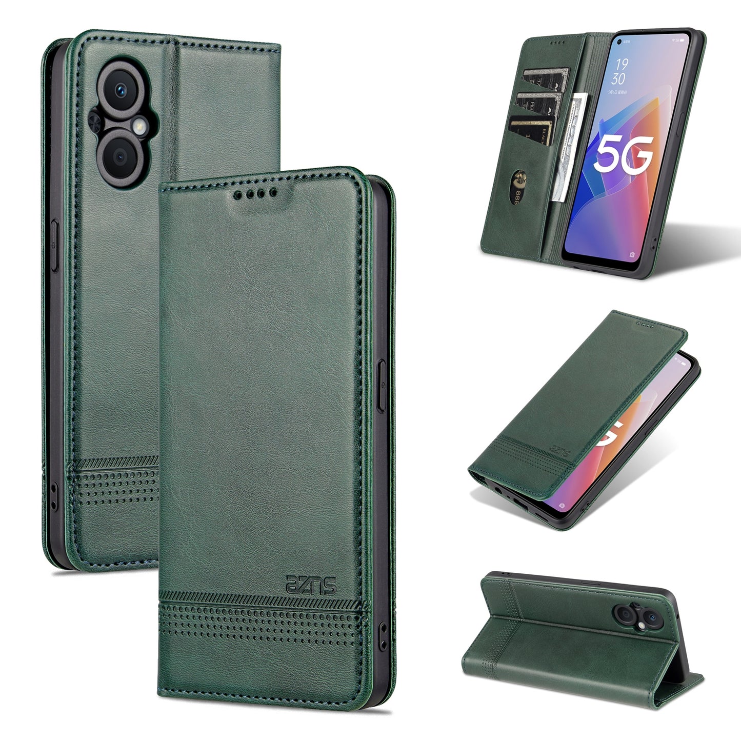 OPPO A96 5G/Reno7 Z 5G Leather Wallet Case with Card Holder & Magnetic Closure