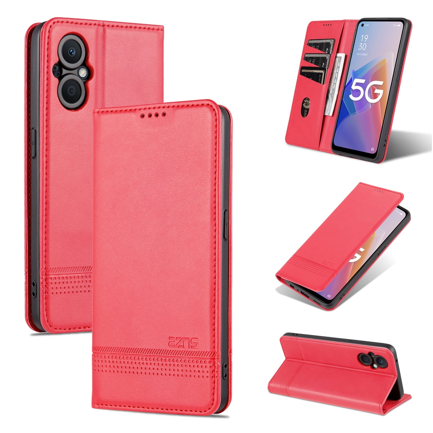 OPPO A96 5G/Reno7 Z 5G Leather Wallet Case with Card Holder & Magnetic Closure