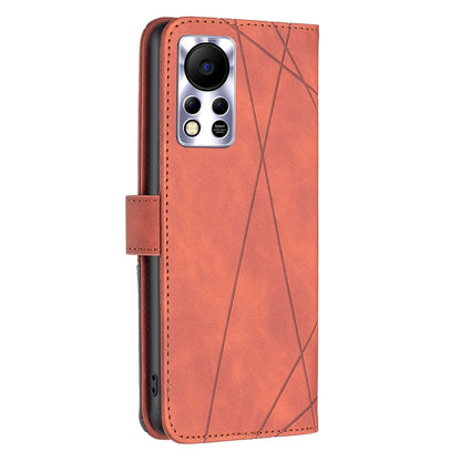 Infinix Hot 11s Rhombus Texture Leather Phone Case with Magnetic Buckle and Card Holder