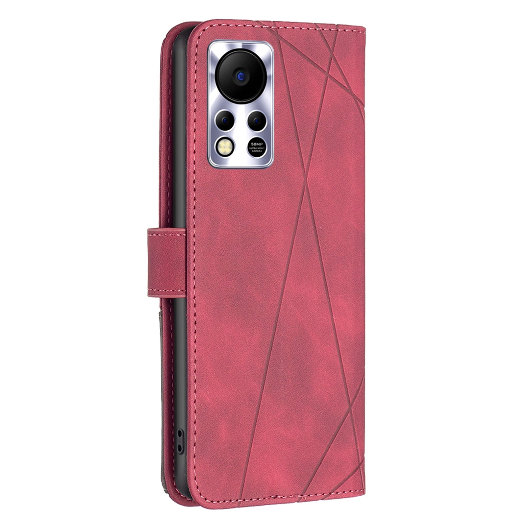 Infinix Hot 11s Rhombus Texture Leather Phone Case with Magnetic Buckle and Card Holder