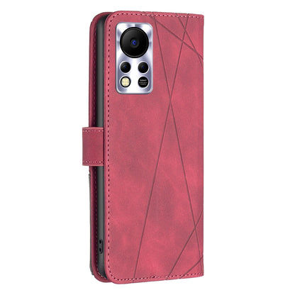 Infinix Hot 11T Rhombus Texture Leather Phone Case with Magnetic Buckle and Card Holder