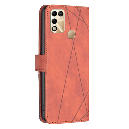 Infinix Hot 11 Play Rhombus Texture Leather Phone Case with Magnetic Buckle and Card Holder