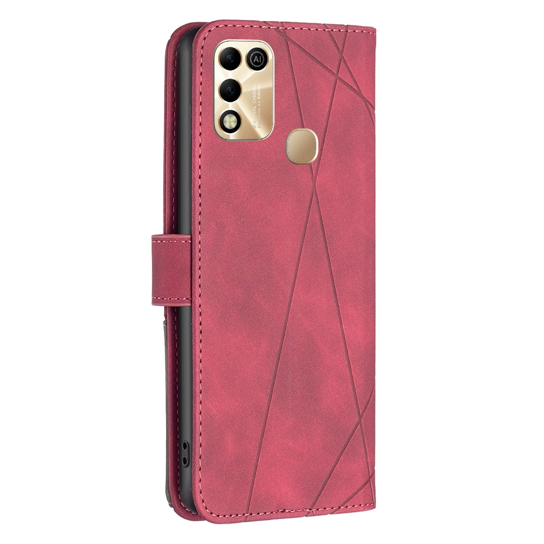 Infinix Hot 11 Play Rhombus Texture Leather Phone Case with Magnetic Buckle and Card Holder