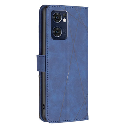 OPPO Find X5 Lite Rhombus Texture Leather Phone Case with Magnetic Buckle and Card Holder