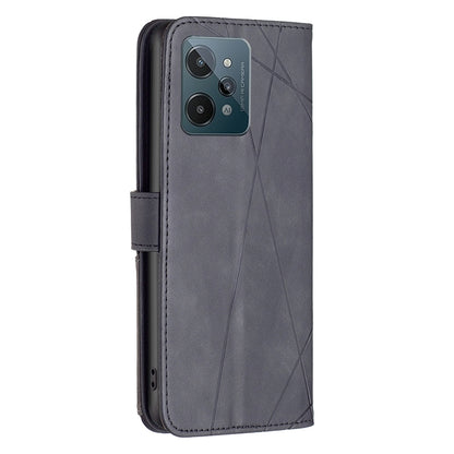 OPPO Realme C31 Rhombus Texture Leather Phone Case with Magnetic Buckle and Card Holder