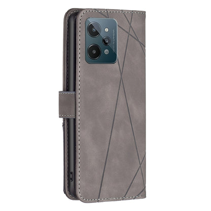 OPPO Realme C31 Rhombus Texture Leather Phone Case with Magnetic Buckle and Card Holder