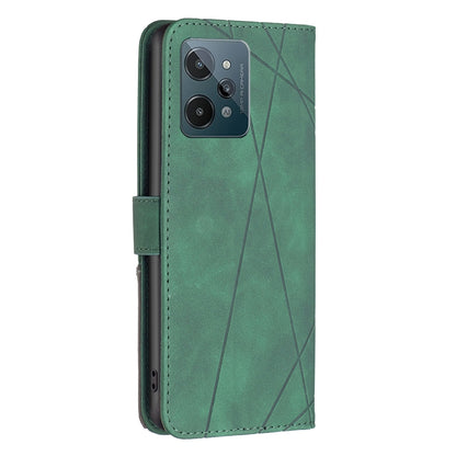 OPPO Realme C31 Rhombus Texture Leather Phone Case with Magnetic Buckle and Card Holder