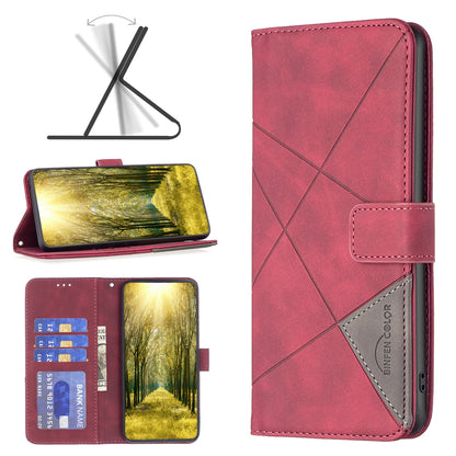 OPPO Realme C31 Rhombus Texture Leather Phone Case with Magnetic Buckle and Card Holder