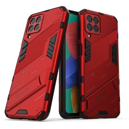 Samsung Galaxy M33 5G Shockproof Phone Case - Punk Armor 2-in-1 PC + TPU with Invisible Holder