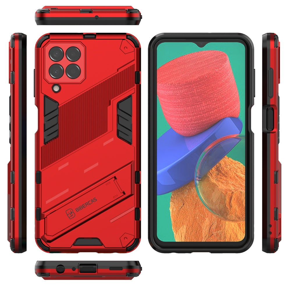 Samsung Galaxy M33 5G Shockproof Phone Case - Punk Armor 2-in-1 PC + TPU with Invisible Holder