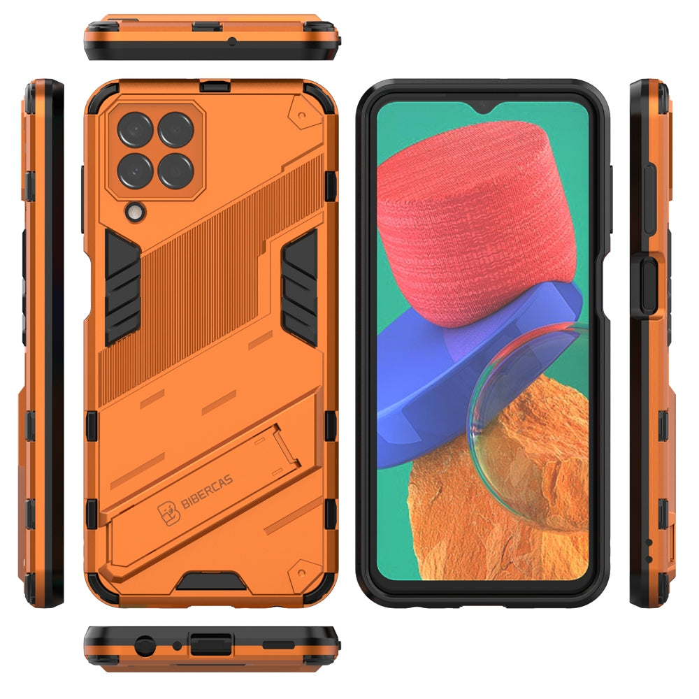 Samsung Galaxy M33 5G Shockproof Phone Case - Punk Armor 2-in-1 PC + TPU with Invisible Holder