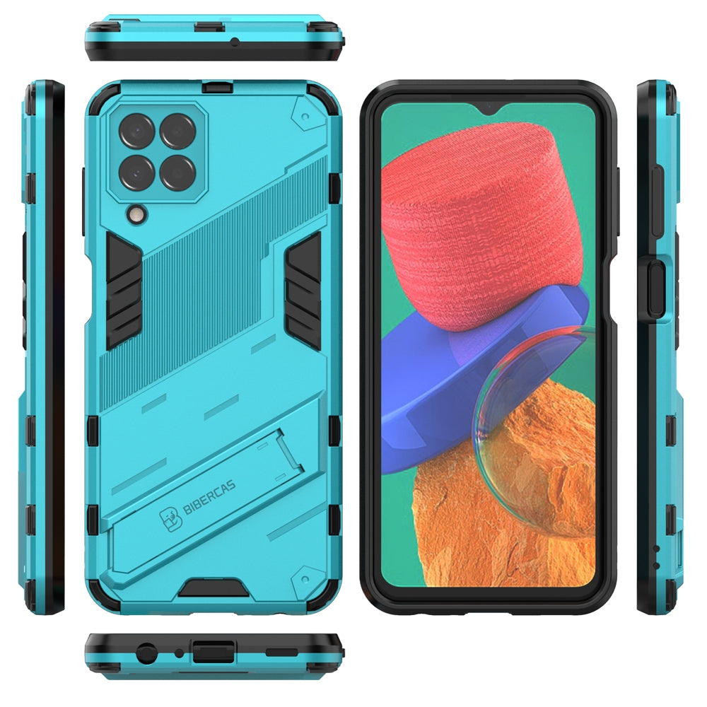 Samsung Galaxy M33 5G Shockproof Phone Case - Punk Armor 2-in-1 PC + TPU with Invisible Holder