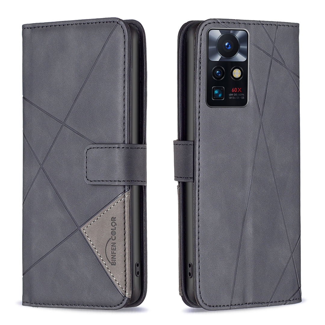 Infinix Zero X Neo Rhombus Texture Leather Phone Case with Magnetic Buckle and Card Holder